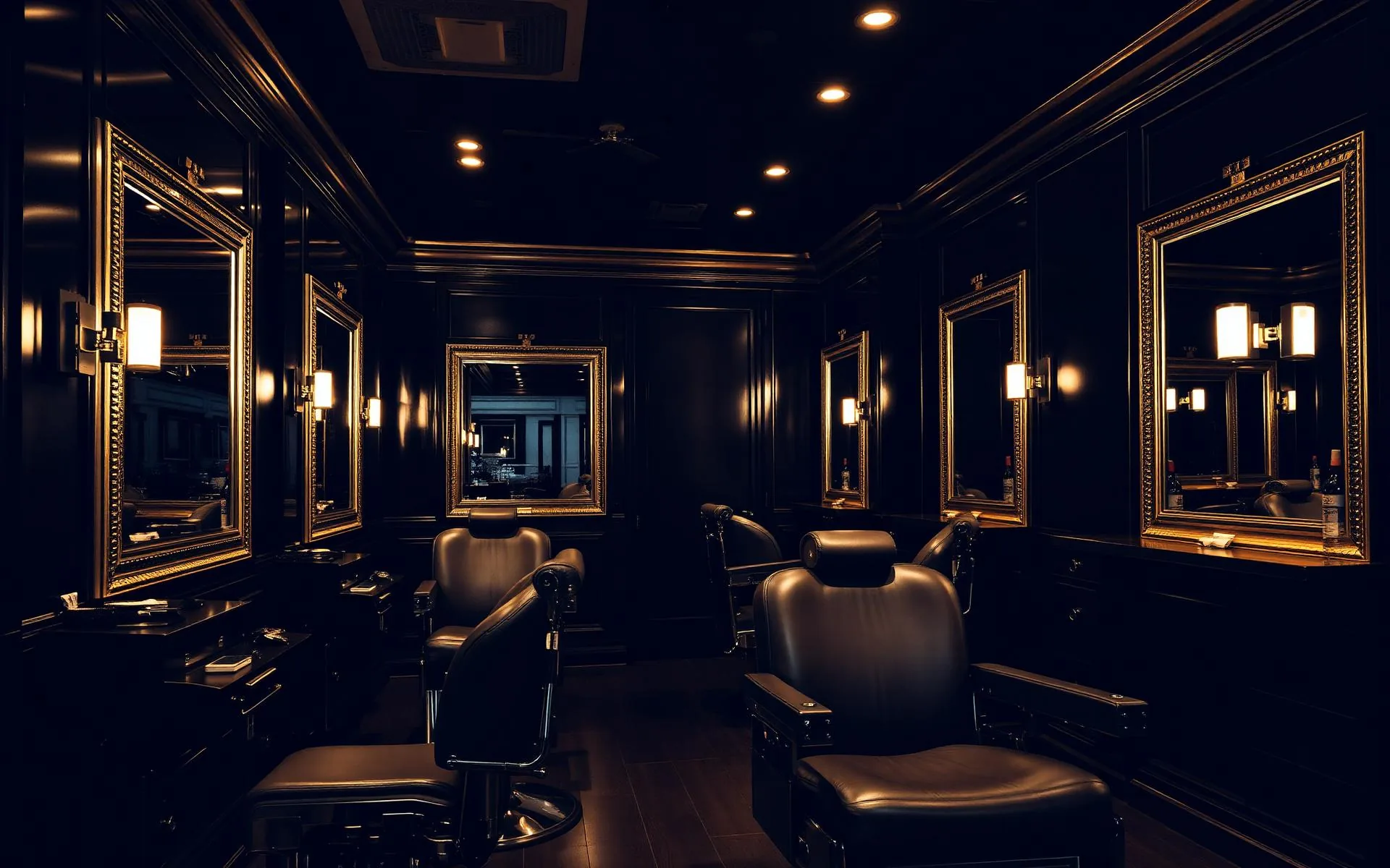 Luxury barber shop interior